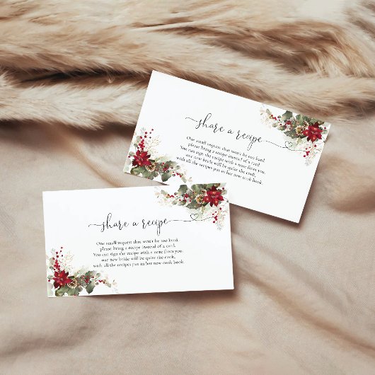 Weihnachts-Rote-Poinsettia-Rezept-Aufforderung Begleitkarte
