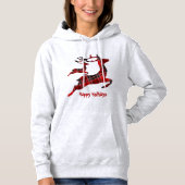 Weihnachts-Rote Rentierfeiertage Hoodie (Vorderseite)