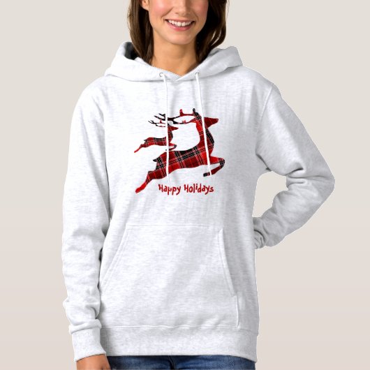 Weihnachts-Rote Rentierfeiertage Hoodie (Vorderseite)