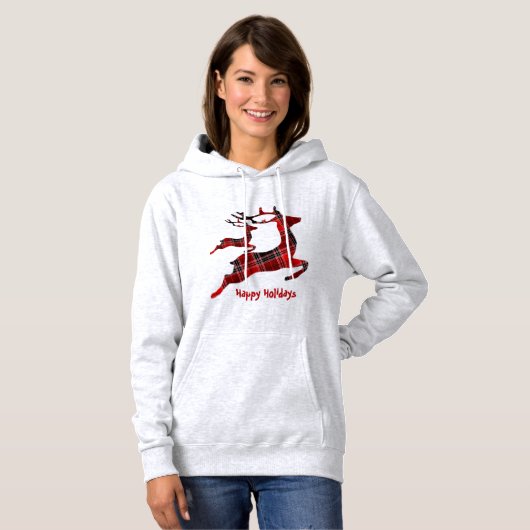 Weihnachts-Rote Rentierfeiertage Hoodie (Vorne ganz)