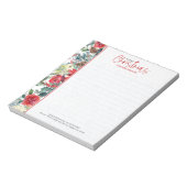 Weihnachts-rote Rosen und Winterpflanzen Notizblock (Rotiert)