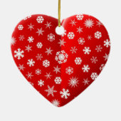 Weihnachts Rote Schneeflocke Maßgeschneidert für I Keramikornament (Hinten)