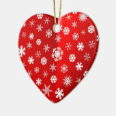 Weihnachts Rote Schneeflocke Maßgeschneidert für I Keramikornament (Links)