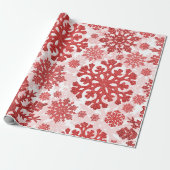 Weihnachts-Rote Schneeflocken Abstrakt Geschenkpapier (Ungerollt)