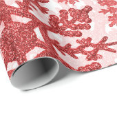 Weihnachts-Rote Schneeflocken Abstrakt Geschenkpapier (Rolleneckpunkt)