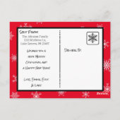 Weihnachts-Rote Schneeflocken Familienfotokarte Postkarte (Rückseite)