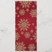 Weihnachts Rote Schneeflocken Hochzeitmenü Menükarte (Rückseite)