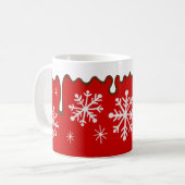 Weihnachts-Rote Schneeflocken Holiday Coffee Tasse (Vorderseite Links)