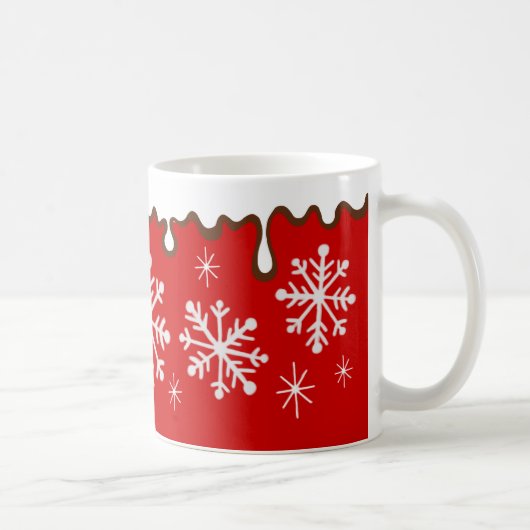 Weihnachts-Rote Schneeflocken Holiday Coffee Tasse (Rechts)