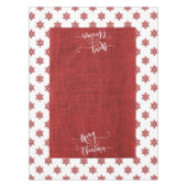 Weihnachts Rote Schneeflocken und Imitate Burlap Tischdecke (Vorderseite)