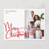 Weihnachts-Rote Schrift Frohe Weihnachten Ein Foto (Vorderseite)