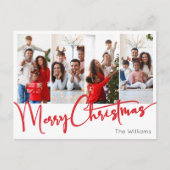 Weihnachts-Rote Schrift Frohe Weihnachten Vier Fot (Vorderseite)