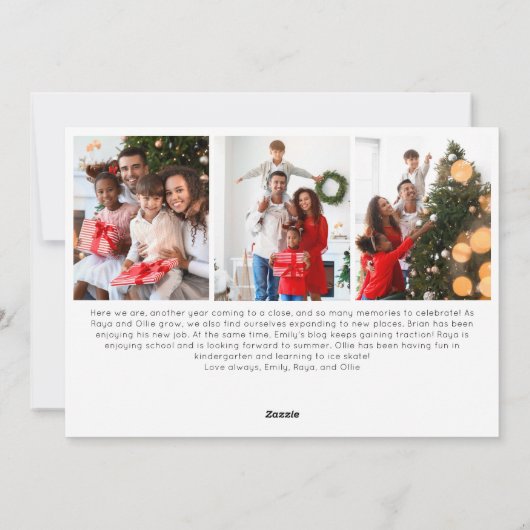 Weihnachts-Rote Schrift Frohe Weihnachten Vier Fot (Rückseite)