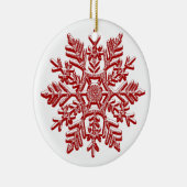 Weihnachts Rote Snowflake Elegante Keramik Ornament (Rechts)