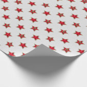 Weihnachts Rote Sterne auf Weiß Geschenkpapier (Ecke)