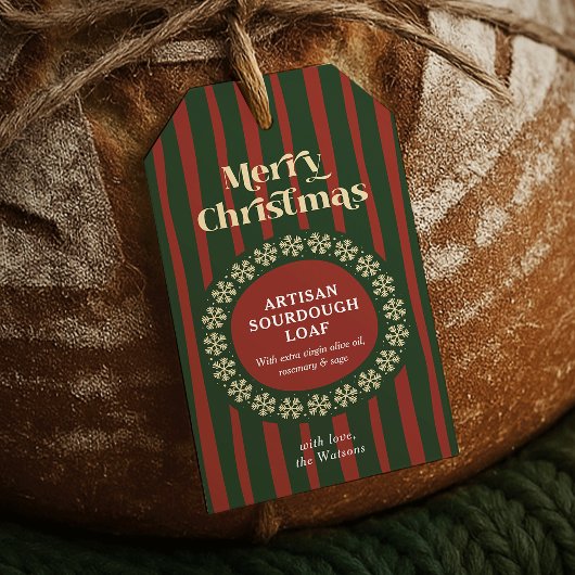 Weihnachts Rote Streifen Handgefertigte Geschenkta Geschenkanhänger