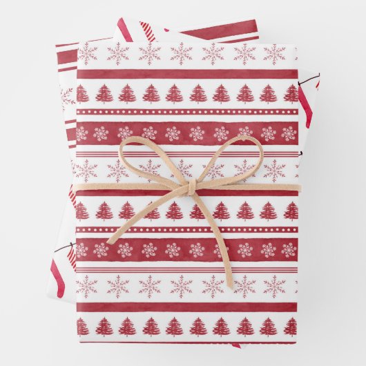 Weihnachts-Rote Strumpf-Wrapper Geschenkpapier Set (Beispiel)