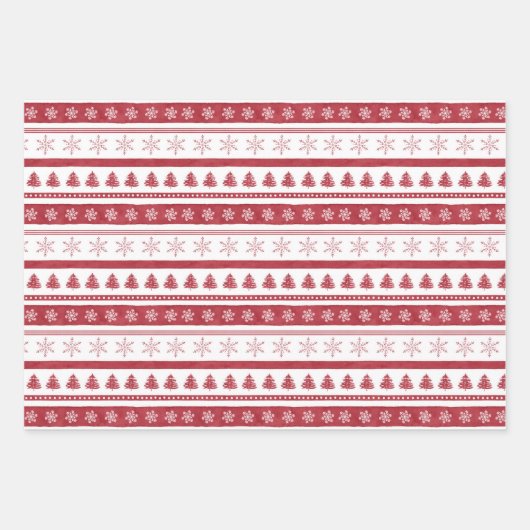 Weihnachts-Rote Strumpf-Wrapper Geschenkpapier Set (Vorderseite)