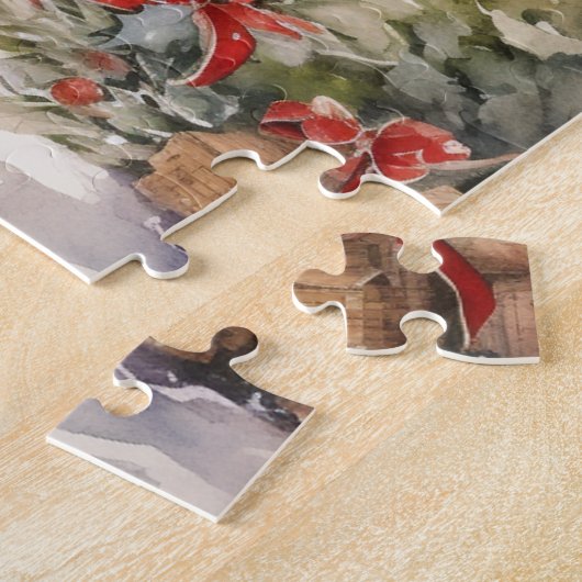 Weihnachts-Rote Tür Puzzle (Seite)