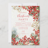 Weihnachts Rote Winter Berries Einladung (Vorderseite)