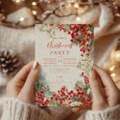 Weihnachts Rote Winter Berries Einladung