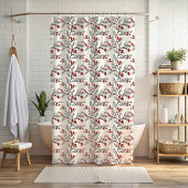 Weihnachts Rote Winterberry Art Duschvorhang