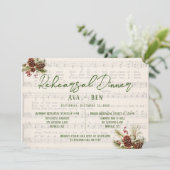 Weihnachts Roter Berry PineCone Probe Abendessen Einladung (Stehend Vorderseite)