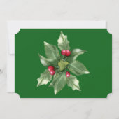 Weihnachts Roter Berry PineCone Probe Abendessen Einladung (Rückseite)