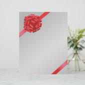 Weihnachts-Roter Bow - Letterhead-Geschichten (Stehend Vorderseite)