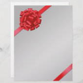 Weihnachts-Roter Bow - Letterhead-Geschichten (Vorne/Hinten)