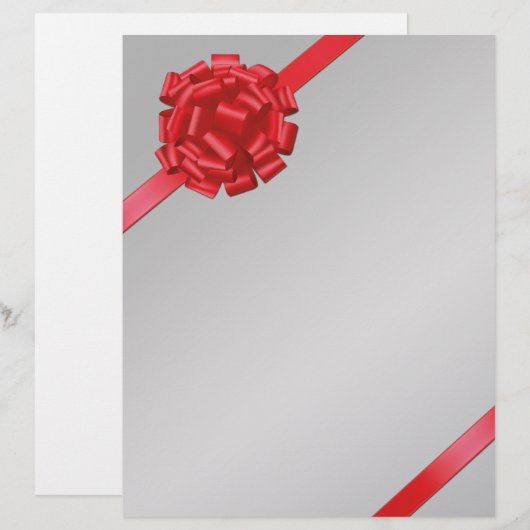 Weihnachts-Roter Bow - Letterhead-Geschichten (Vorne/Hinten)