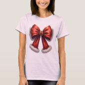 Weihnachts-Roter Bow T-Shirt (Vorderseite)