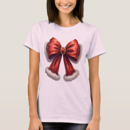 Weihnachts-Roter Bow T-Shirt