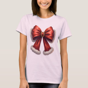 Weihnachts-Roter Bow T-Shirt