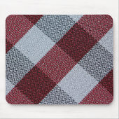 Weihnachts Roter Büffel Kariertes Muster Mousepad (Vorne)