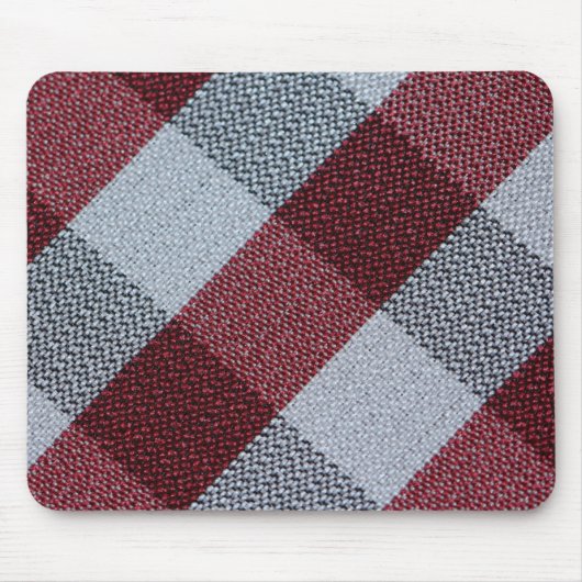 Weihnachts Roter Büffel Kariertes Muster Mousepad (Vorne)