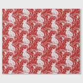 Weihnachts Roter Fox Schneeflocken Woodland Winter Geschenkpapier (Flach)