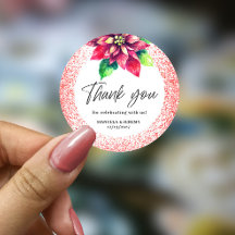 Weihnachts Roter Glitzer Poinsettia Vielen Dank fü