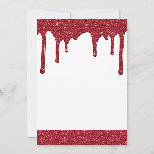 Weihnachts Roter Glitzer Tropfen Holiday Open Hous Einladung (Rückseite)