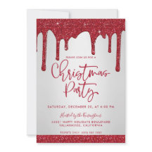Weihnachts Roter Glitzer Tropfen Weihnachts-Party