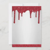 Weihnachts Roter Glitzer Tropfen Weihnachts-Party Einladung (Rückseite)