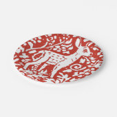 Weihnachts Roter Hirsch Waldschnee Pappteller (Schrägansicht)