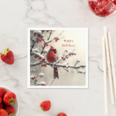Weihnachts Roter Kardinal Holiday Napkin Serviette (Beispiel)