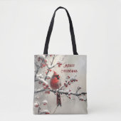 Weihnachts Roter Kardinal Holiday Tote Tasche (Vorderseite)