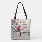 Weihnachts Roter Kardinal Holiday Tote Tasche (Rückseite)