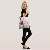 Weihnachts Roter Kardinal Holiday Tote Tasche (Am Model)