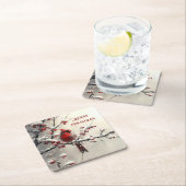 Weihnachts-Roter Kardinal-Papier-Untersetzer Rechteckiger Pappuntersetzer (Vor Ort)