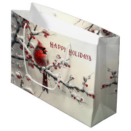 Weihnachts-Roter Kardinal-Weihnachtsgeschenk Große Geschenktüte