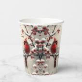 Weihnachts-Roter Kardinal Weihnachtszeitung Cups Pappbecher (Rückseite)