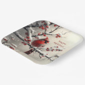 Weihnachts Roter Kardinal Weihnachtszeitung Plakat Pappteller (Gewinkelt)